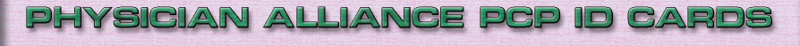 Physician Alliance PCP ID Card